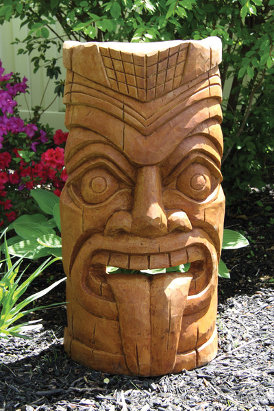 Laughing Tongue Tiki Face Garden Sculpture Stone High Quality Art